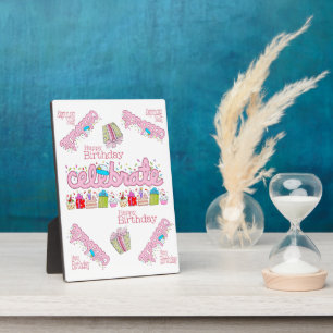 Photo Plaque de table avec l'Easel Celebrer rose