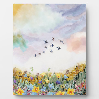 Photo Plaque de table en aquarelle avec de l'Easel