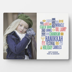 Photo Plaque de table Hanoukka Words Holiday