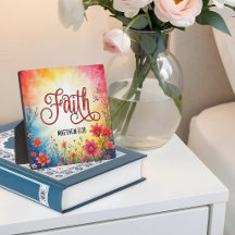Plaque de Table Inspirante Faith Matthieu 17:20