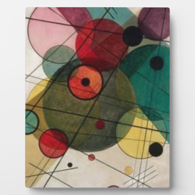 Photo Plaque de table Kandinsky Circles avec Easel (Devant)