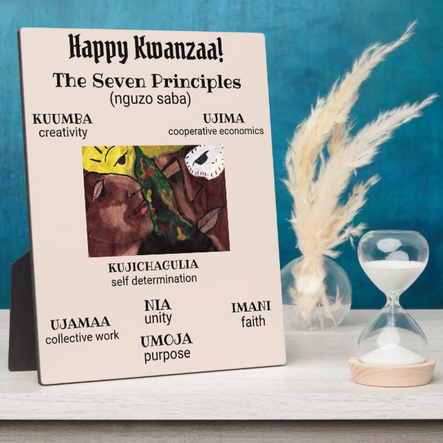 Photo Plaque de table KWANZAA PRINCIPLES avec Easel (Côté)