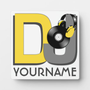 Photo Plaque DJ personnalisée couleur et monogramme