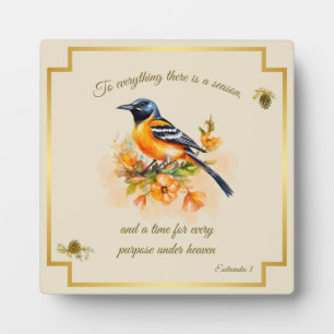 Photo Plaque d'oriole de Songbird Ecclesiastes 3