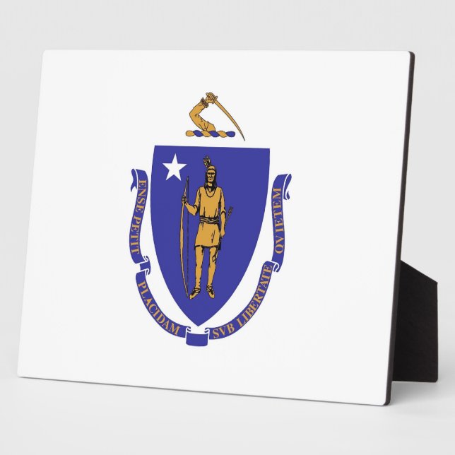 Photo Plaque Drapeau D'État Du Massachusetts (Côté)