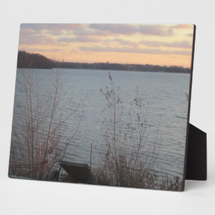 Photo Plaque du coucher de soleil sur le lac Shore