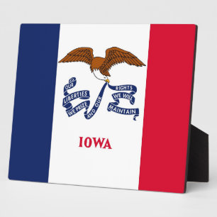 Photo Plaque du drapeau de l'État de l'Iowa