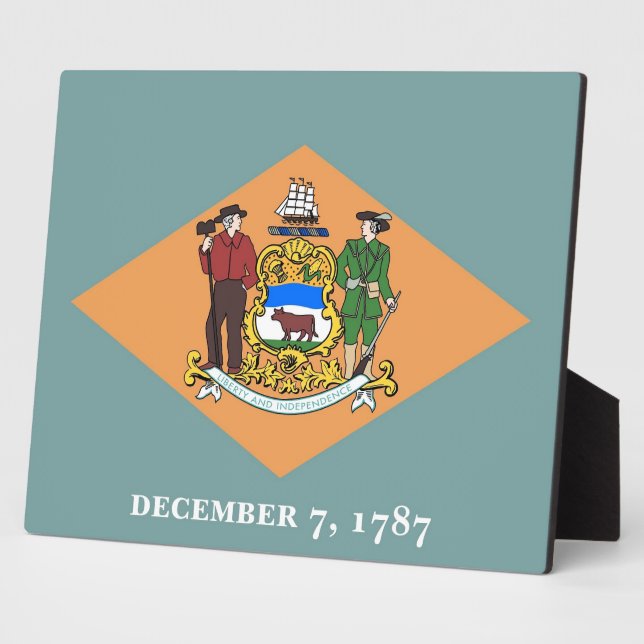 Photo Plaque du drapeau de l'État du Delaware (Côté)