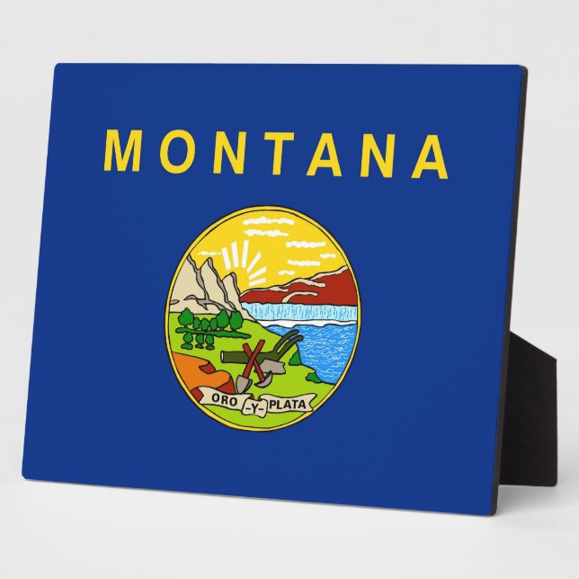 Photo Plaque du drapeau de l'État du Montana (Côté)