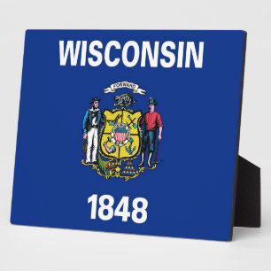 Photo Plaque du drapeau de l'État du Wisconsin