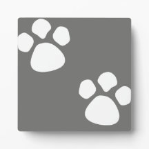 Plaque Empreinte de patte - Gris