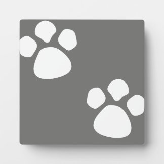 Photo Plaque Empreinte de patte - Gris