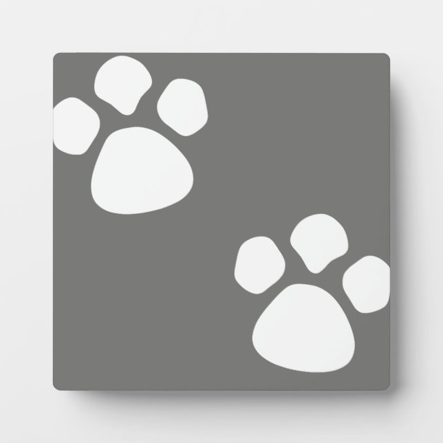 Photo Plaque Empreinte de patte - Gris (Devant)