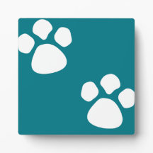 Plaque Empreinte de patte - Turquoise