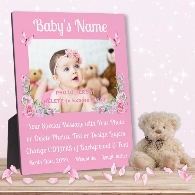 Photo Plaque Faire-part de naissance personnalisée, phot (Baby Announcement for Grandparents. Gifts for New Parents. Nursery picture ideas. Baby keepsake gift)