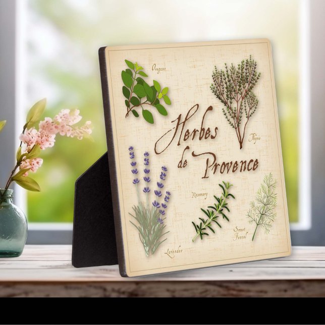 Photo Plaque Herbes de Provence (Herbes de Provence Plaque. A popular blend of aromatic herbs from southwest France. )