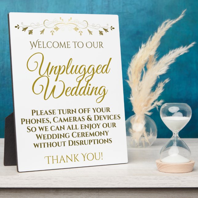 Photo Plaque Mariage Gold débranchée (Côté)