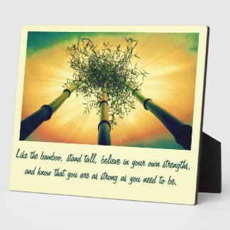 Photo Plaque murale en bambou avec citation