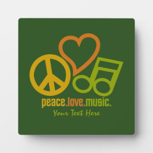 Photo Plaque personnalisée Peace Love Music