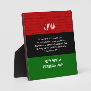 Photo Plaque personnalisée UJIMA Happy Kwanzaa