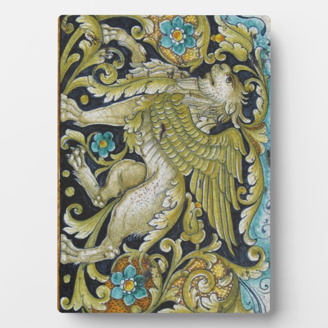 Photo Plaque photo—Lion en tuile de Deruta (Devant)