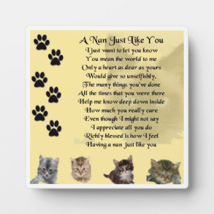 Photo Plaque Poem Nan - Conception Chat