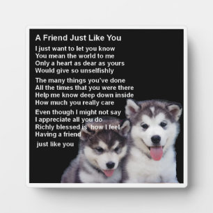 Photo Plaque poème ami - Chiens Husky Design