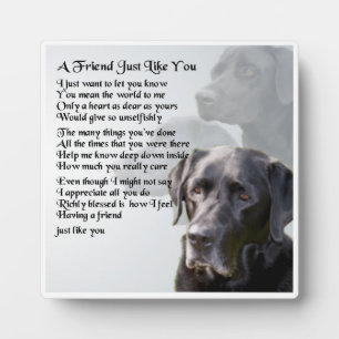 Photo Plaque poème de l'ami - Black Labrador Design