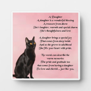 Photo Plaque poème fille - Design de chat noir