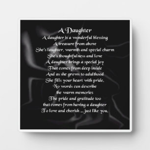 Photo Plaque poème fille - Noir soie design
