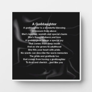 Photo Plaque poème Godgirl - Design en soie noire