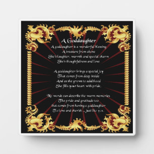 Photo Plaque poème Godgirl - Design noir