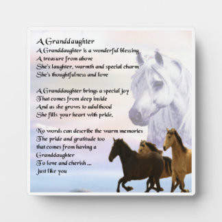 Photo Plaque Poème Grandgirl - Cheval Design