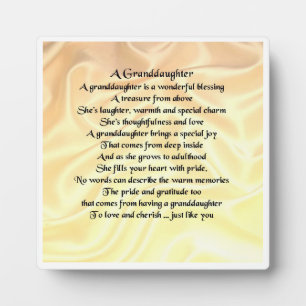 Photo Plaque poème Grandgirl - Crème Design en soie