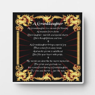 Photo Plaque Poème Grandgirl - Design noir