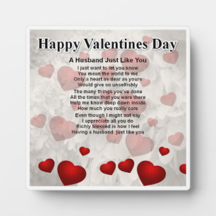 Photo Plaque poétique du mari - Saint-Valentin - Coeurs 