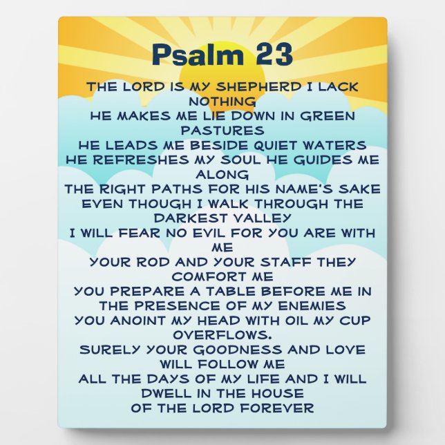 Photo Plaque Psaume 23 (Devant)