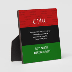 Photo Plaque UJAMAA personnalisé Joyeux Kwanzaa