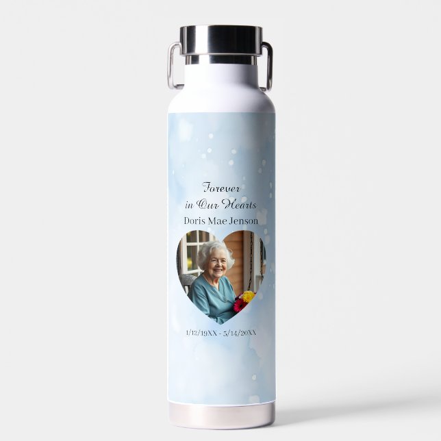 Photo & Poem | Memorial Forever in our Hearts Trinkflasche (Vorne)