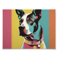 Photo Pop Art Chien - Poster moderne Retro Color B