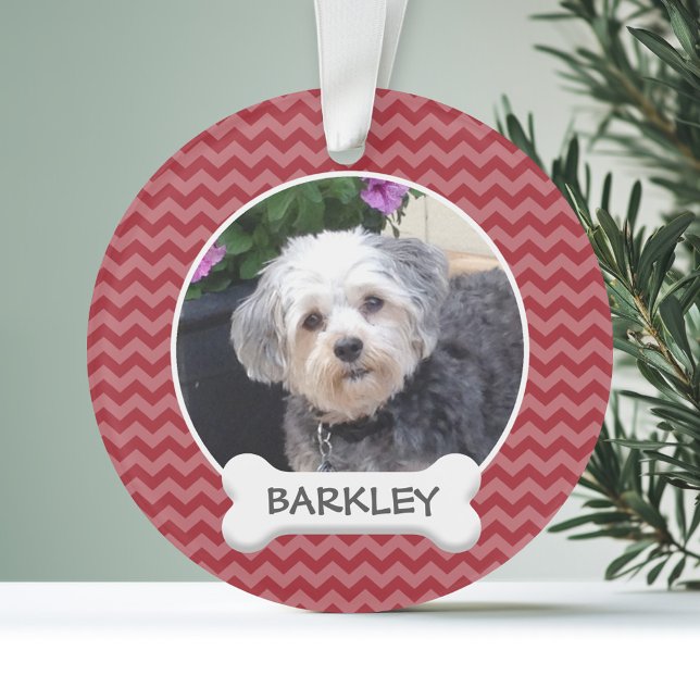 Photo pour animaux de compagnie adorable avec os d (Personalized Ornament with Photo - Pet)