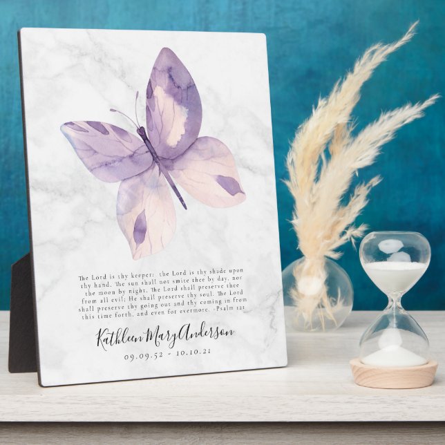 Photo Prière commémorative papillon Tribute Plaque (Côté)