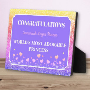Photo Princesse ! Plaque de table personnalisée amusante