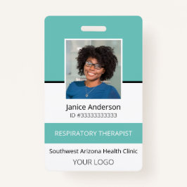 Photo professionnelle Badge Turquoise d'identifica