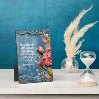 Photo Proverbes 31:25 Plaque Verset Biblique Inspirant