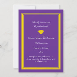 Photo - Purple Proudly Announcing Graduation Karte