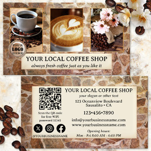 Photo QR Code Coffee Shop Carte de visite