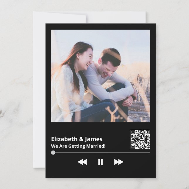 Photo QR Code Faire-part de mariage unique (Devant)