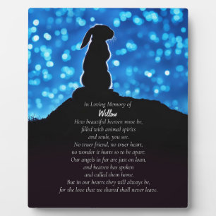 Photo Rabbit Bunny Memorial Plaque Nom personnalisé