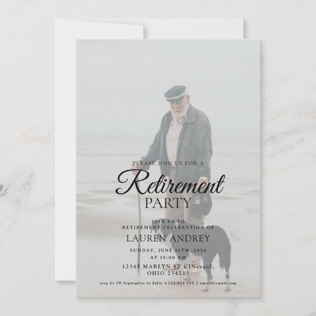 Photo Retirement Celebration Invitation (Devant)